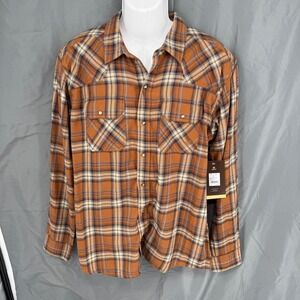 Ariat‎ Haiden Retro SNP Shirt Mens L Roasted Pecan Plaid Western Pearl Snap New